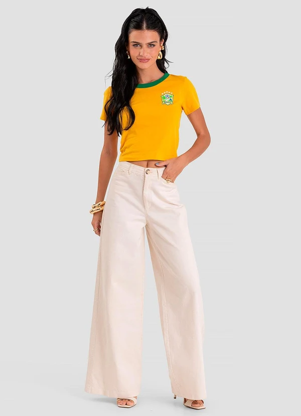 Dianna - Blusa Feminina em Cotton Leve Brasil Amarelo 3