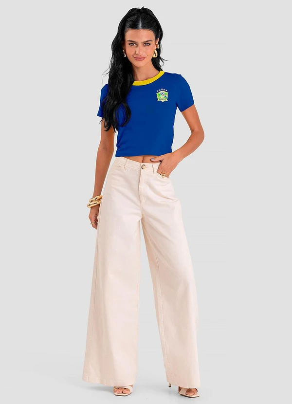 Dianna - Blusa Feminina em Cotton Leve Brasil Azul 3