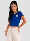 Dianna - Blusa Feminina em Cotton Leve Brasil Azul - variação: Azul