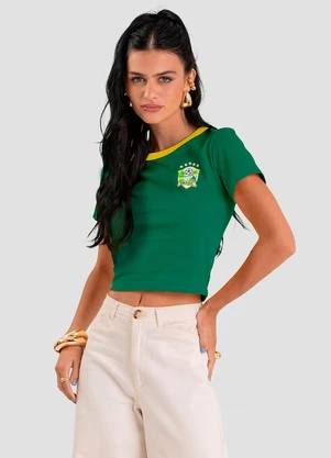 Dianna - Blusa Feminina em Cotton Leve Brasil Verde - DIANNA