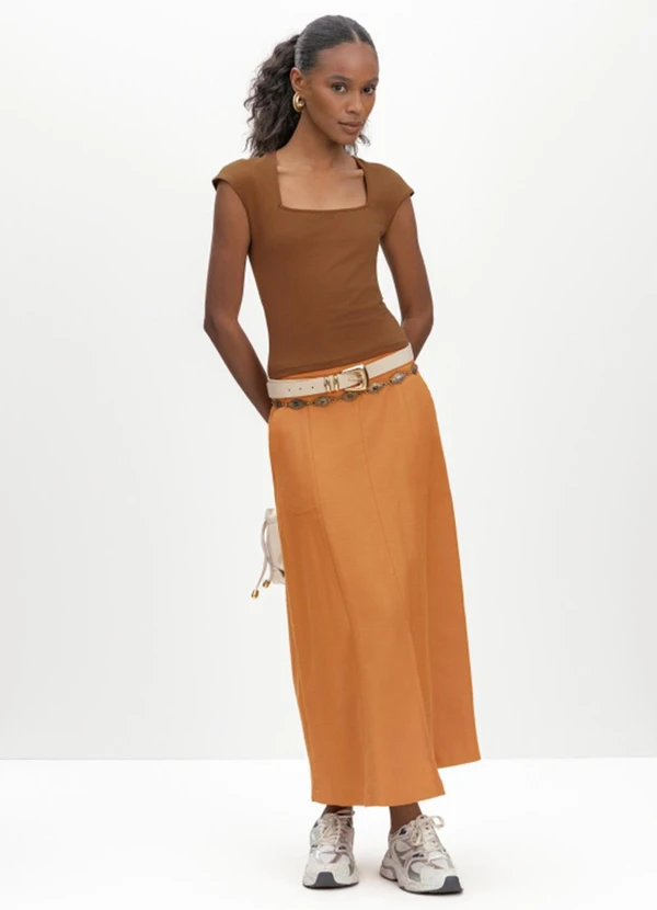 Essendi - Blusa Feminina em Cotton Marrom