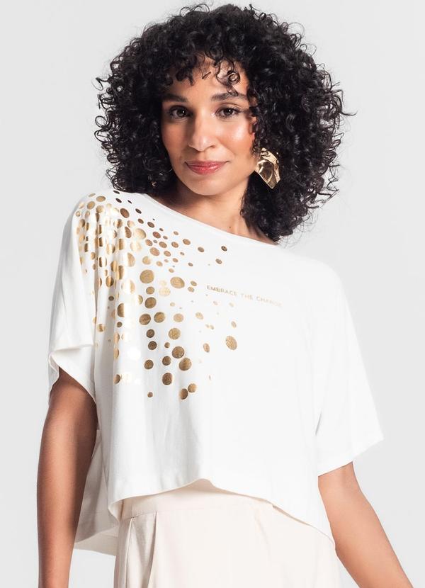 Rovitex - Blusa Feminina em Crepe Bege