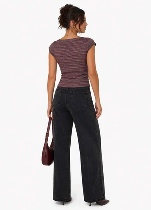 Infinita Cor - Blusa Feminina em Jacquard Marino Laranja - INFINITA COR