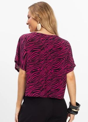 Infinita Cor - Blusa Feminina em Liganete Zebra Rosa Pink - INFINITA COR