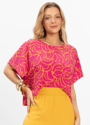 Infinita Cor - Blusa Feminina em Liganete Rosa - INFINITA COR