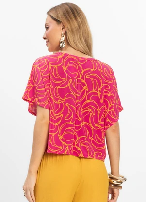 Infinita Cor - Blusa Feminina em Liganete Banana Rosa Pink - INFINITA COR