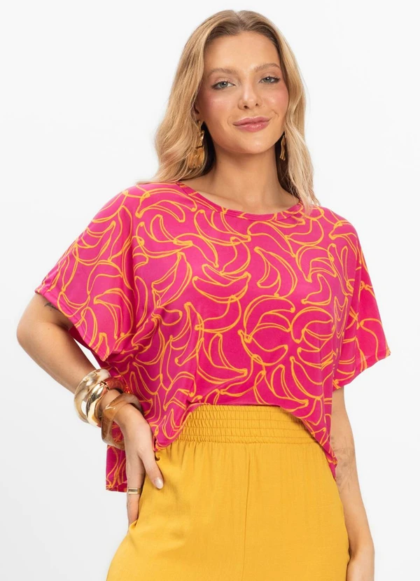 Infinita Cor - Blusa Feminina em Liganete Rosa 1