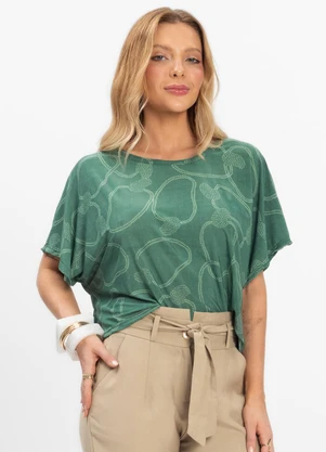 Infinita Cor - Blusa Feminina em Liganete Verde - INFINITA COR