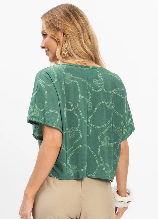 Infinita Cor - Blusa Feminina em Liganete Verde 2