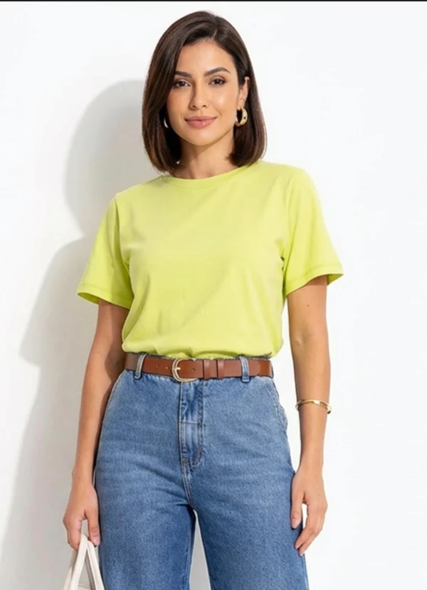 Quintess - Blusa Feminina em Malha 100% Algodão com Decote Redondo Lima 1