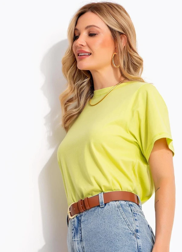 Quintess - Blusa Feminina em Malha 100% Algodão com Decote Redondo Lima 6