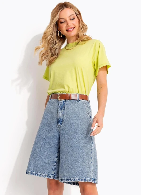 Quintess - Blusa Feminina em Malha 100% Algodão com Decote Redondo Lima 8