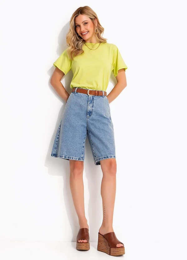 Quintess - Blusa Feminina em Malha 100% Algodão com Decote Redondo Lima 9