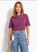 Blusa Feminina em Malha 100% Algod�o com Modelagem Soltinha Roxa