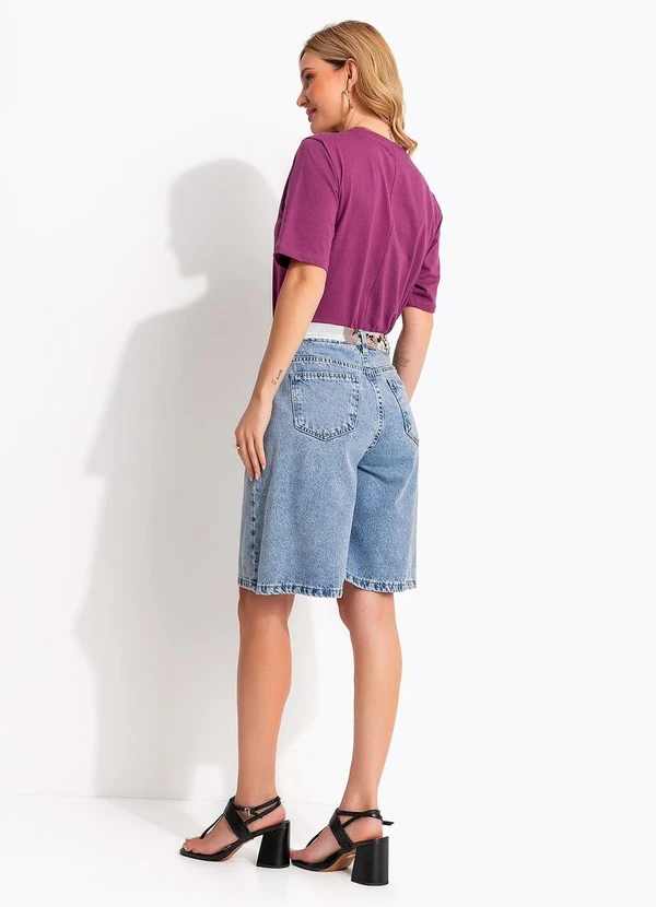 Quintess - Blusa Feminina em Malha 100% Algodão com Modelagem Soltinha Roxa 7