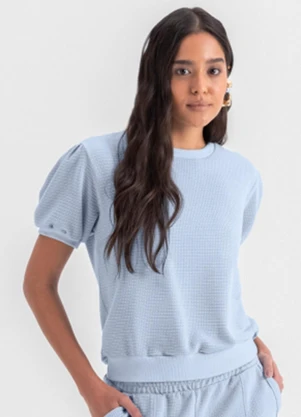 Essendi - Blusa Feminina em Malha  Azul - ESSENDI