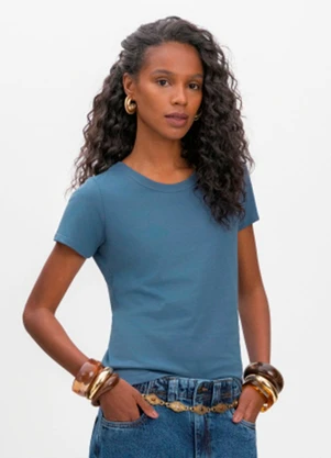 Essendi - Blusa Feminina em Malha  Azul - ESSENDI