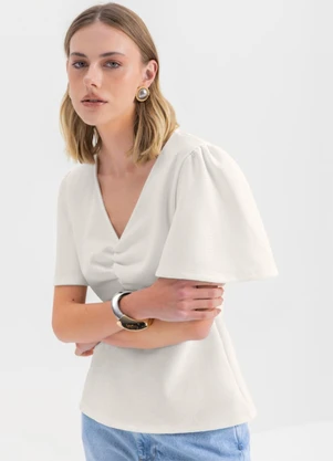 Essendi - Blusa Feminina em Malha Bege - ESSENDI