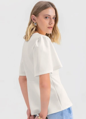 Essendi - Blusa Feminina em Malha  Bege - ESSENDI