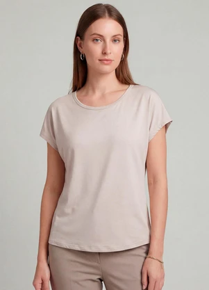 Infinita Cor - Blusa Feminina em Malha Bege - INFINITA COR