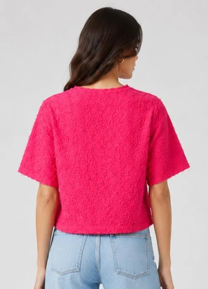 Infinita Cor - Blusa Feminina em Malha Cocai Rosa - INFINITA COR