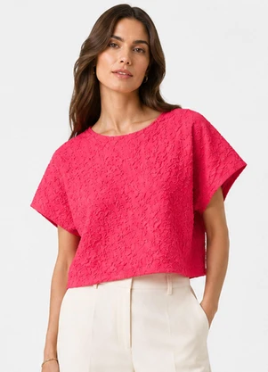 Infinita Cor - Blusa Feminina em Malha Cocai Rosa - INFINITA COR
