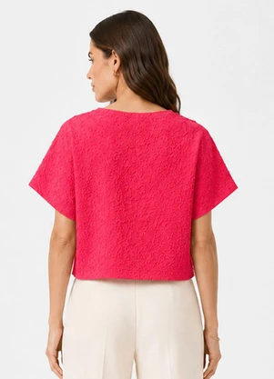 Infinita Cor - Blusa Feminina em Malha Cocai Rosa - INFINITA COR