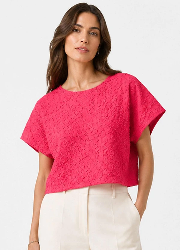 Infinita Cor - Blusa Feminina em Malha Cocai Rosa