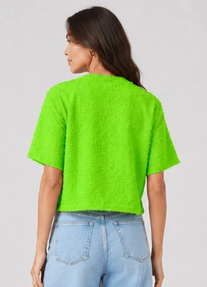Infinita Cor - Blusa Feminina em Malha Cocai Verde - INFINITA COR