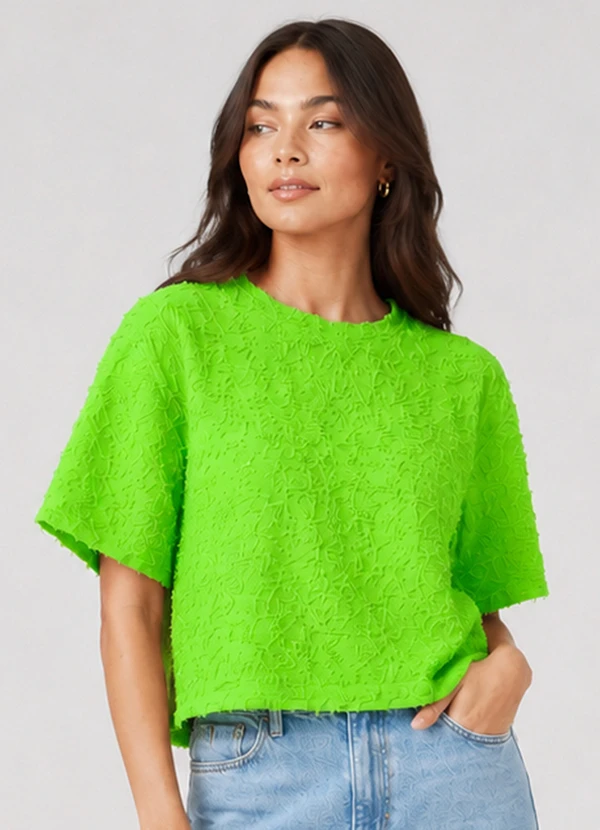 Infinita Cor - Blusa Feminina em Malha Cocai Verde