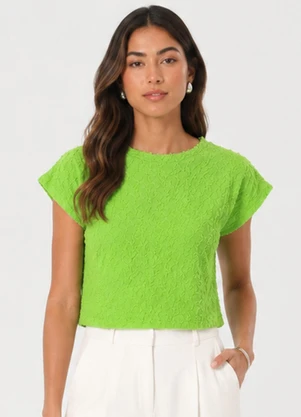 Infinita Cor - Blusa Feminina em Malha Cocai Verde - INFINITA COR