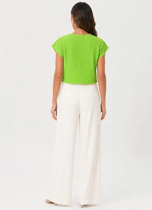 Infinita Cor - Blusa Feminina em Malha Cocai Verde - INFINITA COR