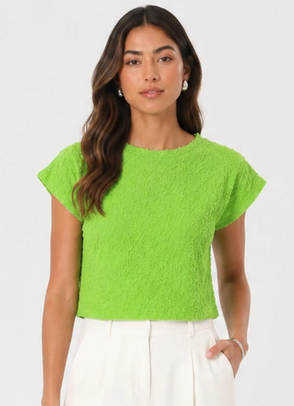 Infinita Cor - Blusa Feminina em Malha Cocai Verde