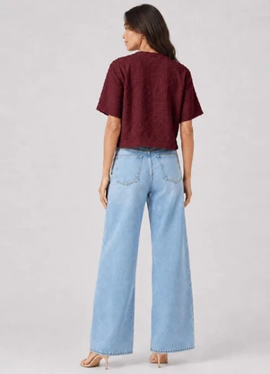 Infinita Cor - Blusa Feminina em Malha Cocai Vermelho - INFINITA COR