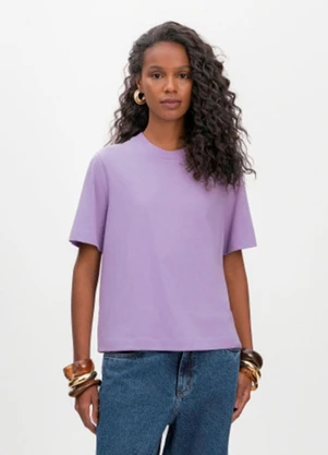 Essendi - Blusa Feminina em Malha Comfort Lilás - ESSENDI