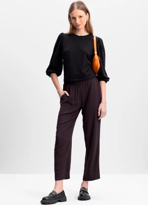 Essendi - Blusa Feminina em Malha Comfort Preto - ESSENDI