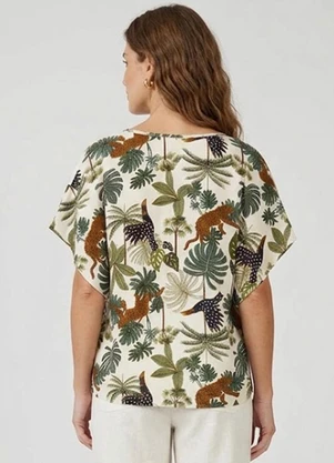 Infinita Cor - Blusa Feminina em Malha de Viscose Bege - INFINITA COR