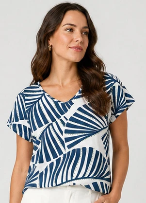 Infinita Cor - Blusa Feminina em Malha de Viscose Bege - INFINITA COR