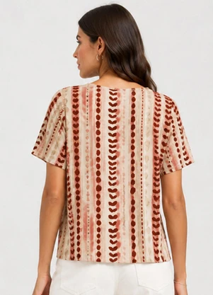 Infinita Cor - Blusa Feminina em Malha de Viscose Marrom - INFINITA COR