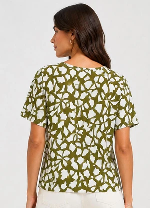 Infinita Cor - Blusa Feminina em Malha de Viscose Verde - INFINITA COR