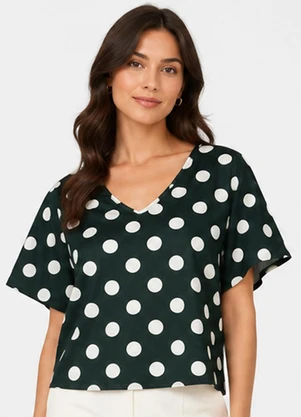 Infinita Cor - Blusa Feminina em Malha de Viscose Verde - INFINITA COR