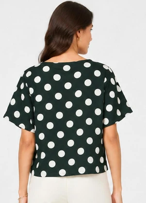 Infinita Cor - Blusa Feminina em Malha de Viscose Verde - INFINITA COR