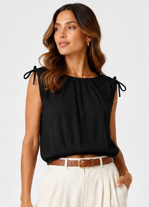 Rovitex - Blusa Feminina em Malha Delicate Preto - ROVITEX