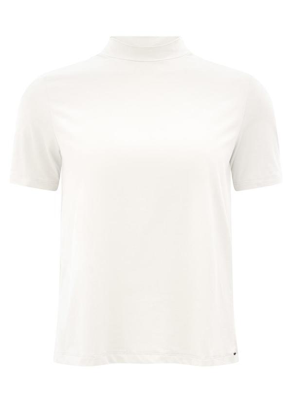 Lunender - Blusa Feminina em Malha e Gola Alta Branco