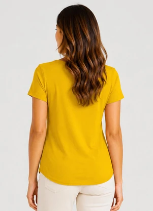 Infinita Cor - Blusa Feminina em Malha Golf Amarelo - INFINITA COR