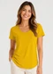 Infinita Cor - Blusa Feminina em Malha Golf Verde - variação: Amarelo