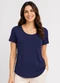 Infinita Cor - Blusa Feminina em Malha Golf Verde - variação: Azul