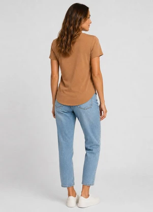Infinita Cor - Blusa Feminina em Malha Golf Marrom - INFINITA COR