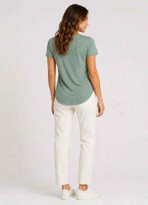 Infinita Cor - Blusa Feminina em Malha Golf Verde - INFINITA COR
