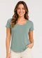 Infinita Cor - Blusa Feminina em Malha Golf Marrom - variação: Verde